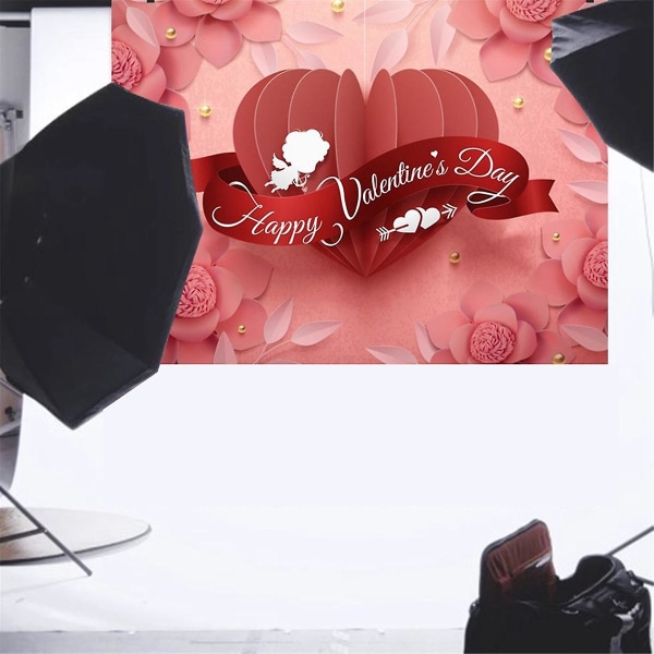 210x150cm Valentinsdag Bakgrunn Klut Blomst Kjærlighet Festdekorasjon Multifunksjonell fotografering