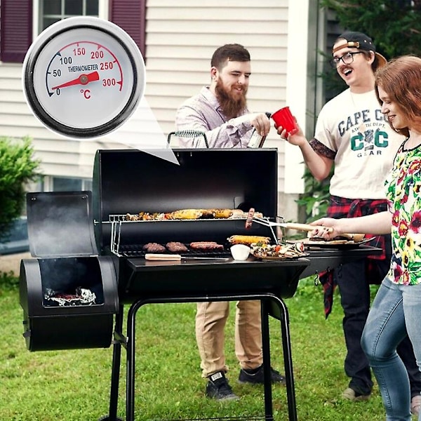 BBQ-termometer Ovnstermometer Grilltermometer Kullgrill Mini Termometer Måler Kjøkken BBQ Tilbehør Metallmateriale