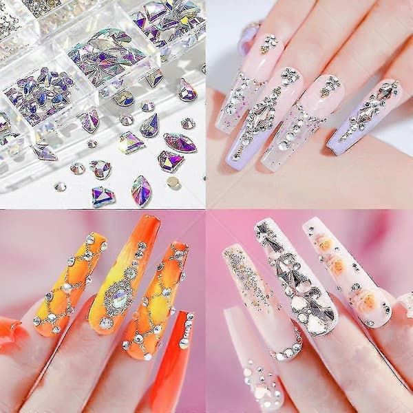 Multi Form Rhinestones Glas Diamanter Til Neglekunst Smykker Dekoration