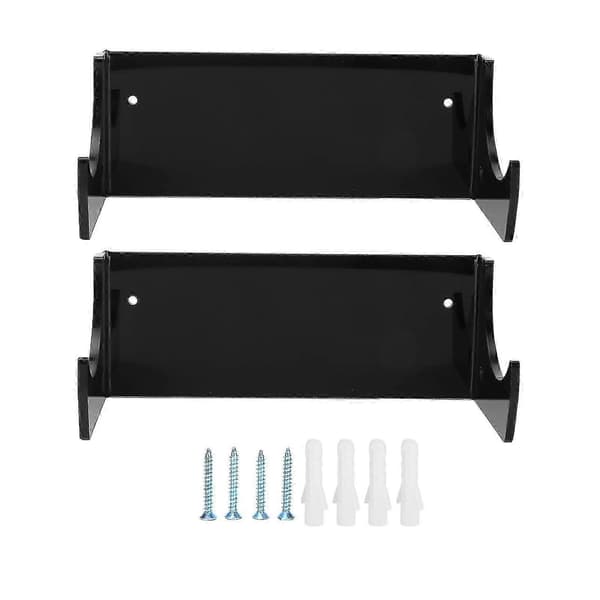 Skateboard Snowboard Væghylde Hænger Display Opbevaringsreol Organizer Sort 2 stk
