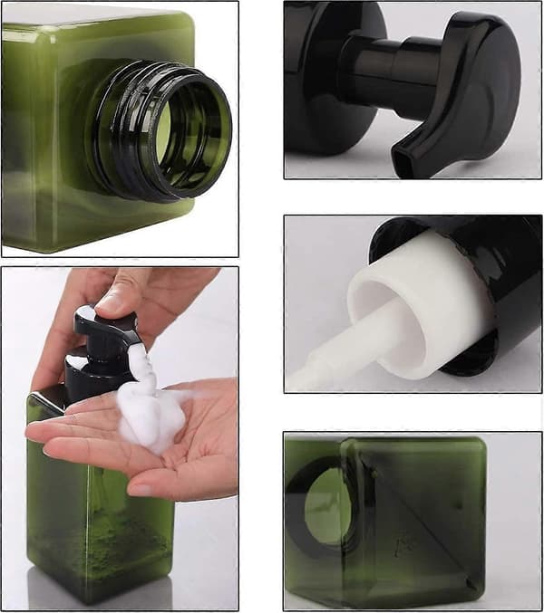 2 st 250ml (8.5oz) Tomma Pumpflaskor (grön + brun)