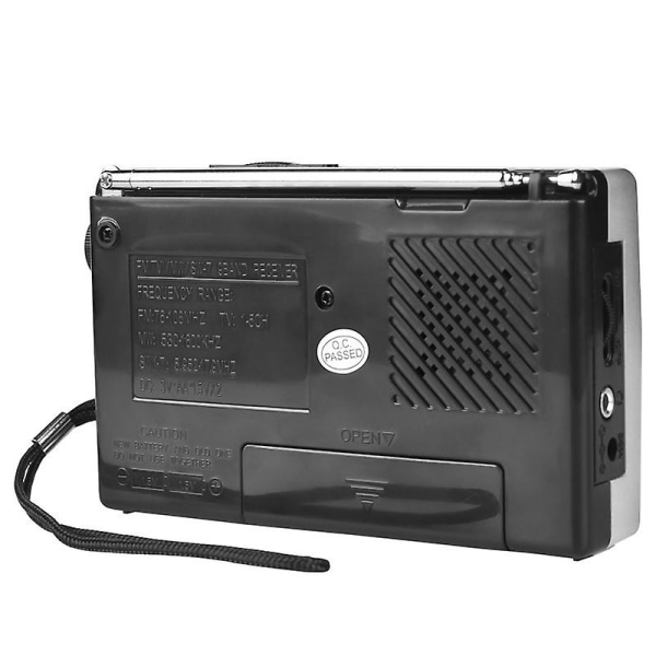 Am/fm/sw kannettava radio sisä-, ulkokäyttöön ja hätäkäyttöön kaiuttimella ja kuulokkeilla
