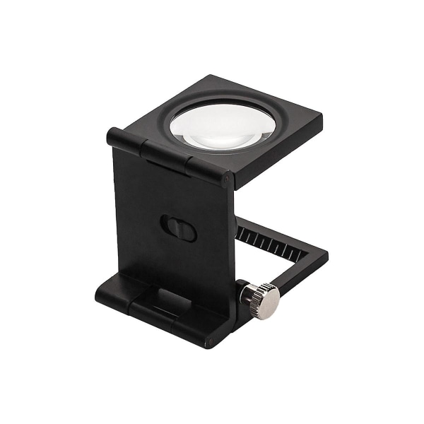 Dobbel LED-lampe, optisk glass, svart forstørrelsesglass i helmetall, tredelt speilforstørrelse