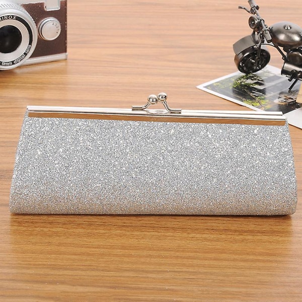 Kvinders Glitter Clutch Taske Aftenfest Bryllup Banket Håndtaske Skuldertaske