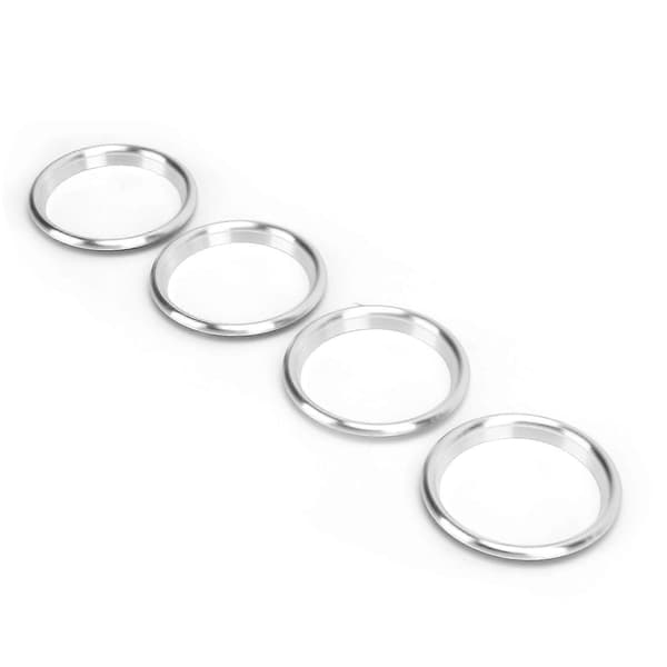 4 stk. Bilkonsoll Luftuttaksring Aluminium Legering Sølv Trim Erstatning for A3 2014?2019