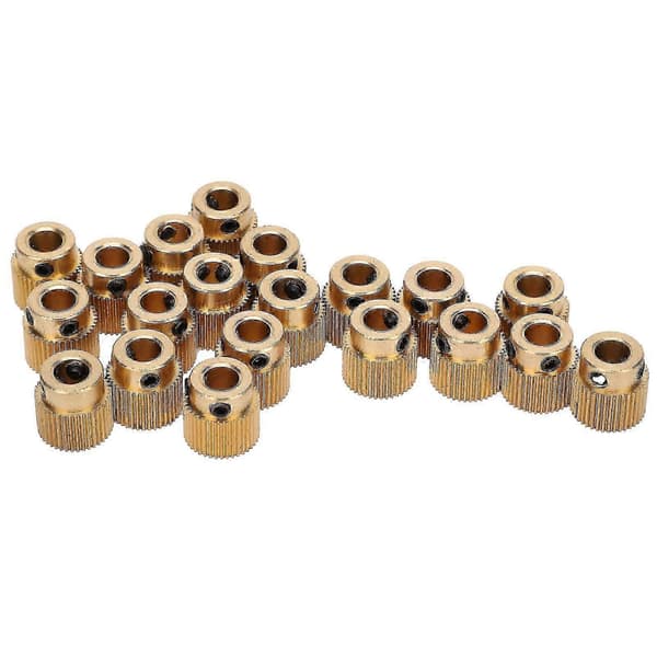 40 Tenner Messing Drivgir for 3D-printer - 20 stk. Gul 11 mm x 11 mm - Yvan