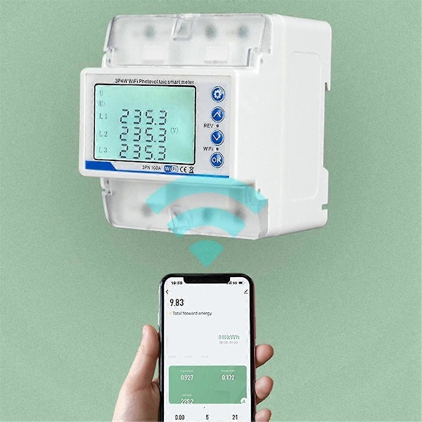 3-fas 380V 100A Tuya WiFi Smart Bi-Directional KWh-mätare Över- och Underspänningsskydd Relä Switch