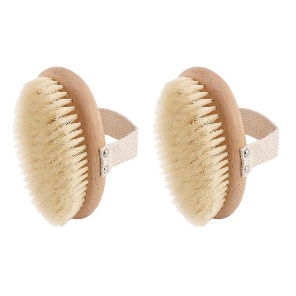 2x Exfoliating Brush With Natural Boar Bristles,dry Brushing Body Brush, Shower Brush For Remove De