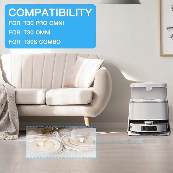 Moppekluter med holder for T30 Pro Omni/T30 Omni/T30S/T30S Combo robotstøvsuger erstatning P