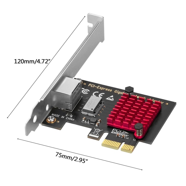 1000mbps Pci-e nettverkskort Gigabit Rj45 Lan Adapter Rtl8111h Kablet Pcie 2,5g