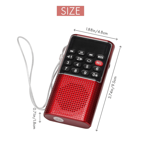 L-328 Mini Bärbar Fickradio FM Autoskanning Musik Audio MP3-spelare Utomhus Liten Högtalare Med Röst