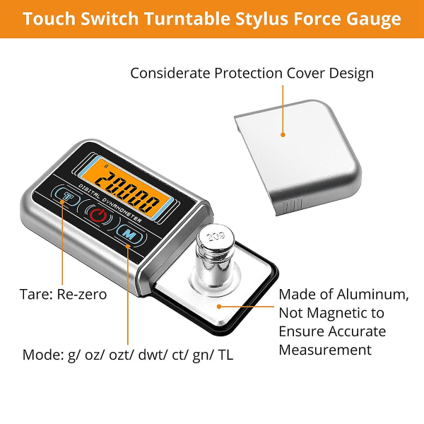 Mini Smykkeskala 100gx0.005g Presis Dreieskive Stylus Force Digital Dynamometer Sporing Måler Fo