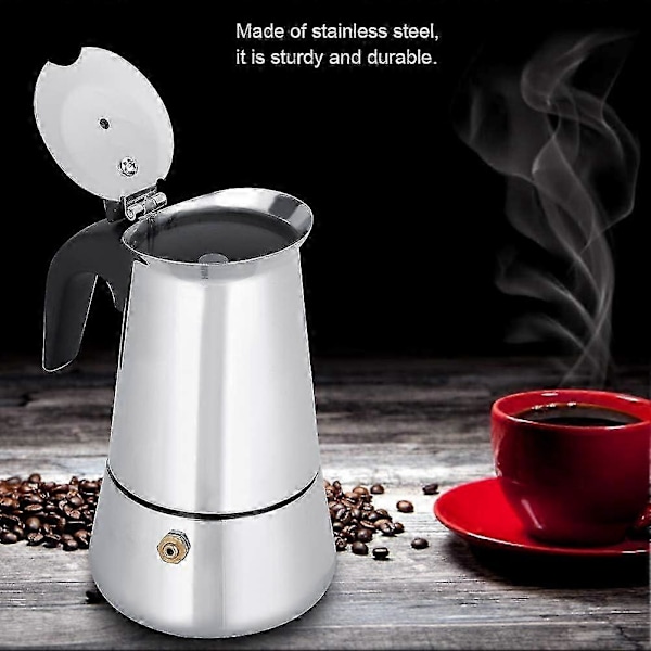 WJTG Kannettava Mokkapannu Espressokeitin Kotiin ja Toimistoon (100ml)J