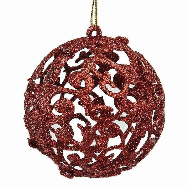 Julekuler Rød Plast 6 x 6 x 6 cm (12 Enheter)