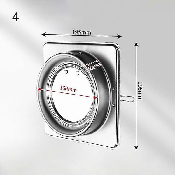 100-180mm Rund Rør Trækstopper Kontraventil Envejs Ventilationsventilator Luftkanal Kontraventil Køkkenventilationsrist