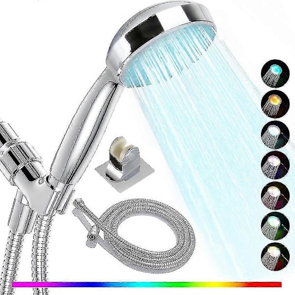 LED Dusjhode 7 Farger Lys