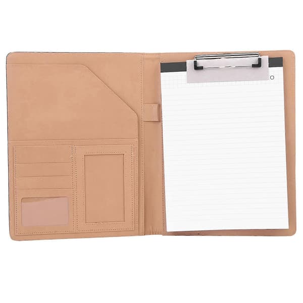 Multifunktionel A4 PU Business Dokument Konference Mappe Organizer Etui M/kortlommer Sort