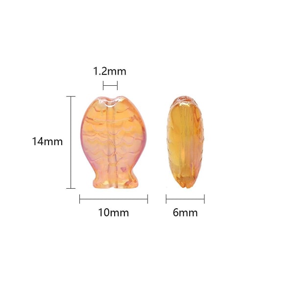 60 stk Krystalhængende Fiskeform 10X14mm Glas Facetterede Perler Håndværk Materiale Smykkefremstilling Ørestik