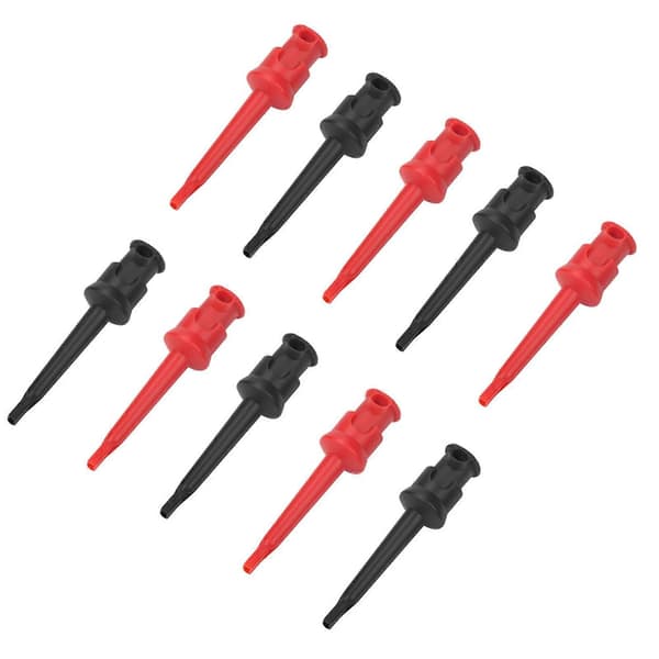 10 stk. P5002 Multimeter Testkrog Ledningsgrabber til SMt SMD IC D20 Kabel Lodning (Sort&Rød) YEMAA