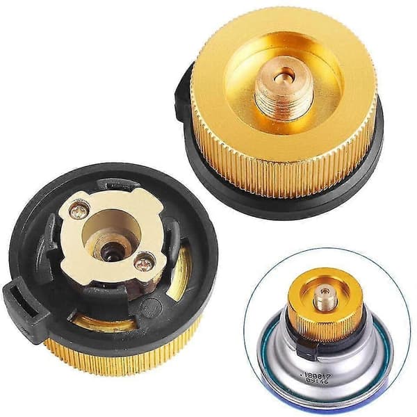 2-pak Camping Gas Adapter Auto-off til Butanbeholder til Skrue Gaspatron