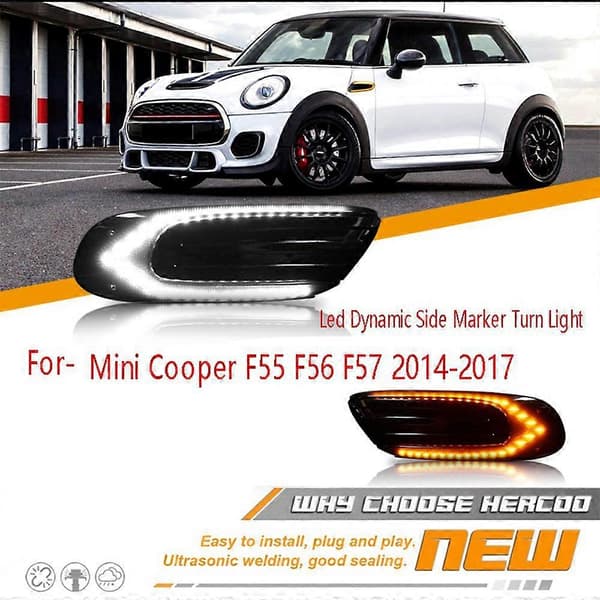 LED Dynamisk Sidemarker Blinklys Repeaterlys til Mini F55 F56 F57 2014-2017
