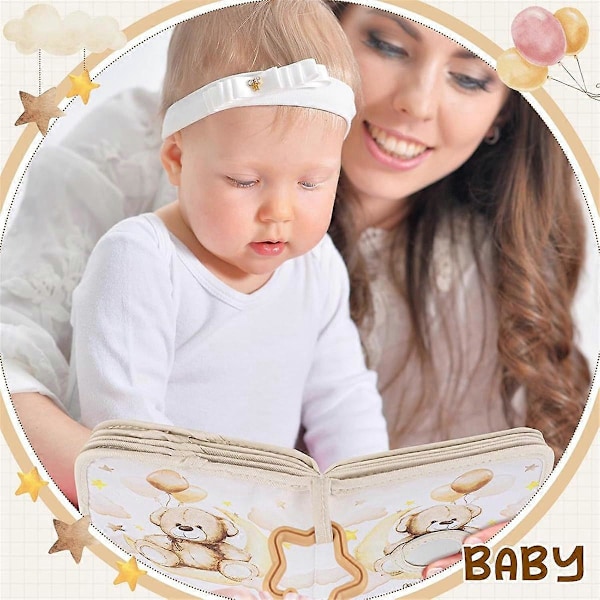 Baby Fotoalbum - Blød Babybog Første År Baby Fotoalbum Baby Album Holder 4x6 tommer Billeder til Mem