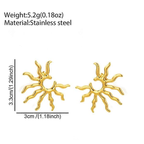 Guld Geometriska Sol Örhängen Uttrycksfulla Smycken för Modeintresserade