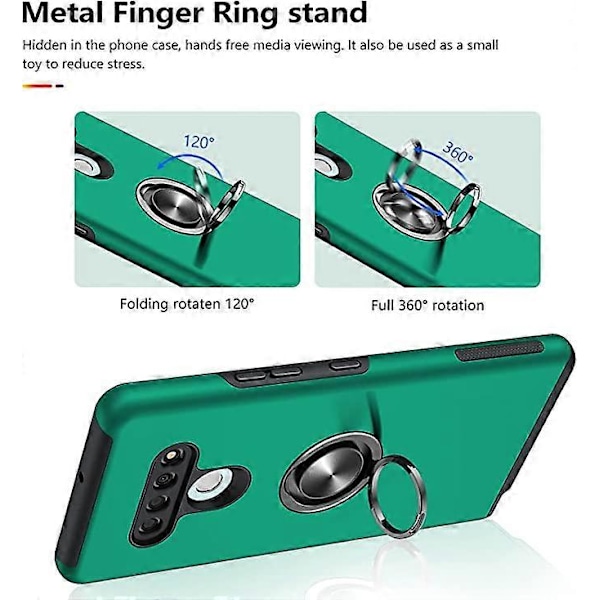 Mobildeksel for LG Stylo 6, Usynlig Stativ, Slank Silikon Mobildeksel, Støtsikker Beskyttende Deksel med Brakett Bilfeste Ring for Kvinner Menn, 6