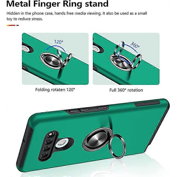 Mobilfodral för LG Stylo 6, Osynligt Stativ, Smalt Silikonfodral, Stötsäkert Skyddande Fodral med Fäste för Bilhållare, Ring för Kvinnor och Män, 6