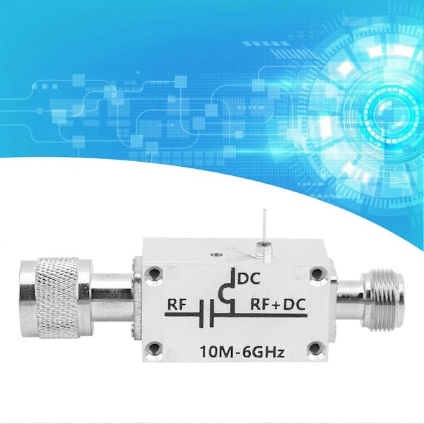 RF Bredbandsförstärkarmodul Aluminiumlegering Bias Tee DC Blocker för amatörradio 10MHz?6GHz YEMAA