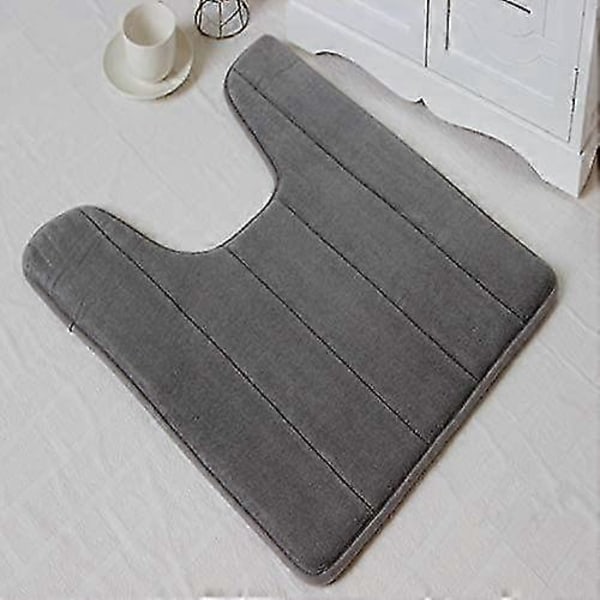 1 st Halkfri Absorberande Badrumsmatta, Toalettmatta i Memory Foam U-formad, Halkfri Absorberande Tjock Mjuk Tvättbar Badrumsmatta Mjuk Och Bekväm