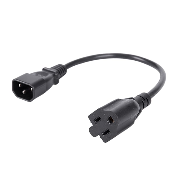 2x 1ft IEC 320 C14 Hanplugg till Nema 5-15r 3-polig Honkontakt PC-strömadapterkabel Svart