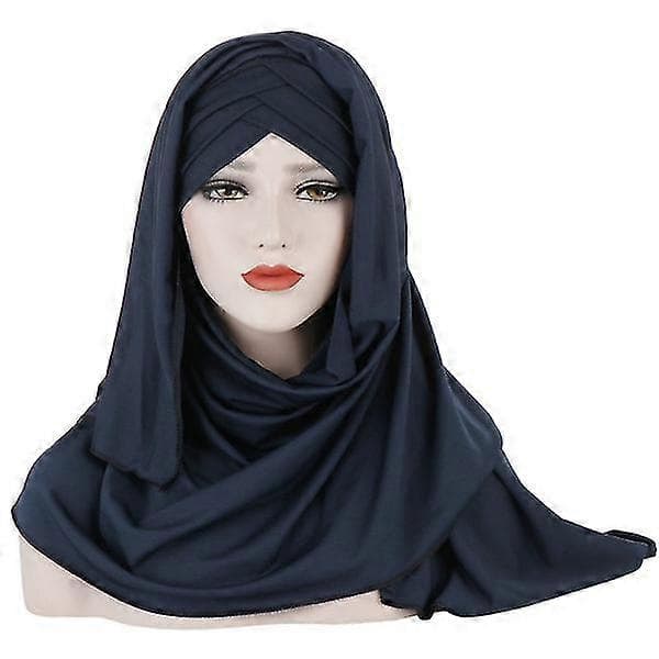 Instant Shawl Hijab Huvudduk En Del Hijab Huvförsedd Mössa Halsduk (e)