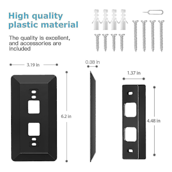 Väggplatta med L35/r35 kil, kompatibel med Eufy Batteridriven Videospegeldörrklocka 2K HD-upplösning (b