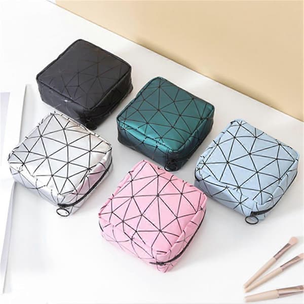 Multifunktionelle Rhombus Mønster Hygiejnebind Tasker Genanvendelig Opbevaring Organizer Kvinder Bind Pung Tasker Bærbare Makeup Tasker
