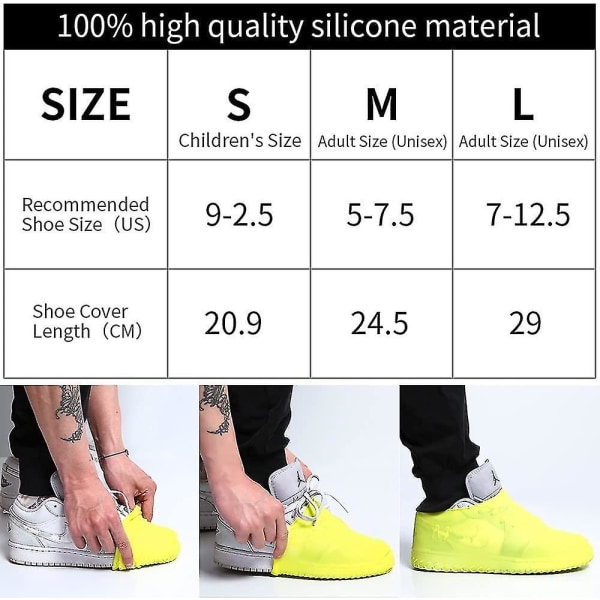 Vanntett silikonskotrekk gjenbrukbart sklisikkert gummiregnstøveltrekk$unisex-sko