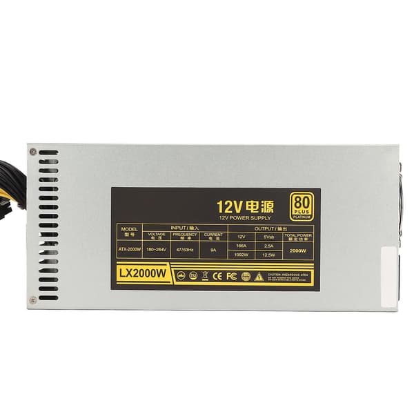 2000W Mining Strømforsyning Understøtter 8 GPU Kort Enkelt Kanal 2U PSU PC Mining Strømforsyning 180?264V