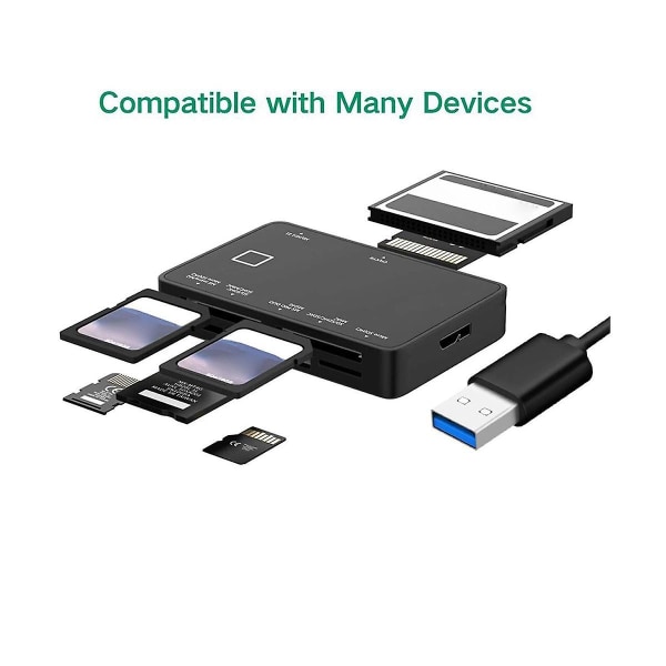 USB 3.0 multifunktionskortläsare /xd//sd/tf minneskort 7 i 1 USB kortläsare 5gbps för bärbar dator