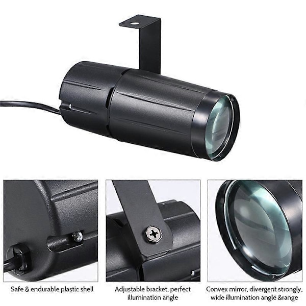 LED-valokeilapinspot-valaisin, erittäin kirkas lamppu peilipalloille, juhliin, diskoon, lavatehosteisiin Pr