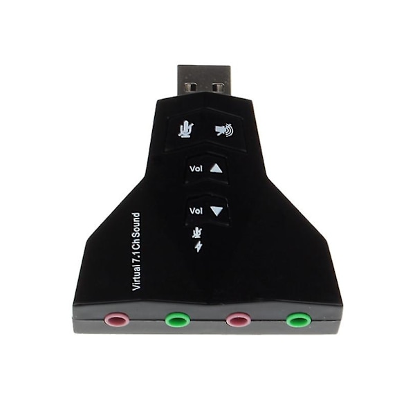 Mikrofon Mic Headset 7.1 Ch 3d Lydkort Konverter Dobbel Lydkort Virtuell 7.1 Kanal USB 2.0 Lydadapter Dobbel