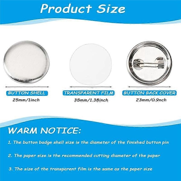 600 kpl Napinvalmistustarvikkeita 25 mm / 1 tuuman Napinvalmistussarja Metallimerkkiosat Napille M