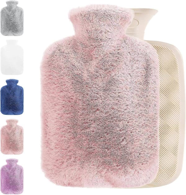 2L Varmvattenflaska med Mjukt Överdrag - Rosa