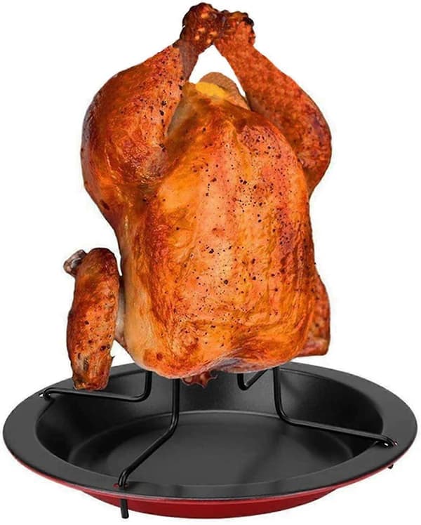Vertikal kyllingholder i rustfritt stål, non-stick kyllingholder for kyllingstek