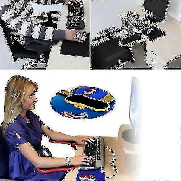 Fästbart Armstöd Skrivbord Datorbord Armstöd Musmattor Arm Handledsstöd Stol Förlängare Hand Axel Skydd Musmatta Svart Röd Gul