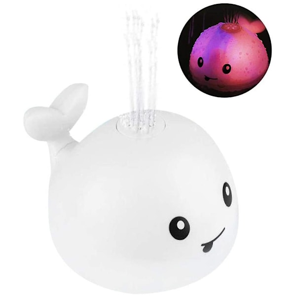 Baby Bath Toys Automatic Induction Whale Sprinkler with LED Light Water Float Toys Spray Bathtub Toys