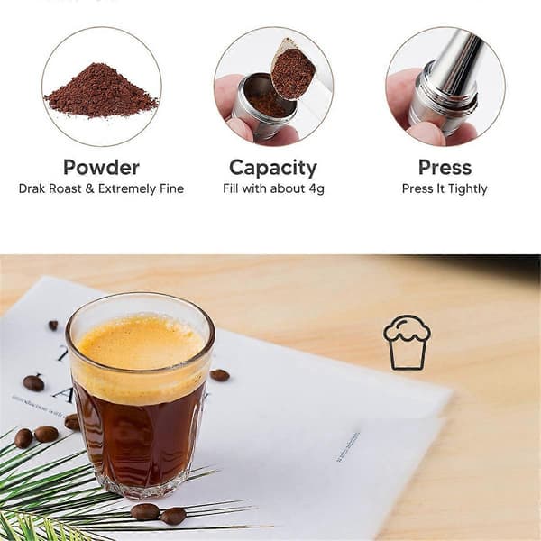 Genanvendelig kaffekapsel i rustfrit stål, genanvendelig kaffekapselkop