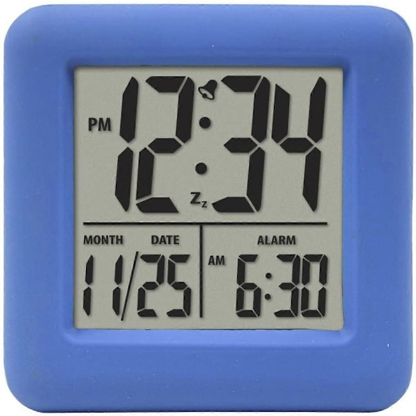 SBSG Mjuk Blå Kub LCD Väckarklocka 9,02cm x 9,02cm x 6,99cm