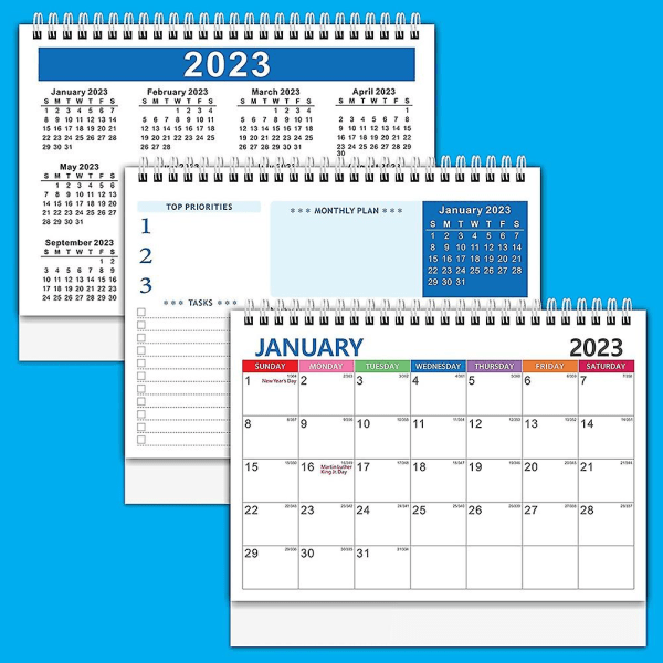 2023 liten skrivebordskalender, 9 tommer x 7,3 tommer fargerik månedlig, for planlegging og organisering for hjemmet o
