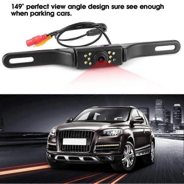 149° Vinkel Bakkamera IP69 med 9 LED Lys til Bil Lastbil RV Lorry
