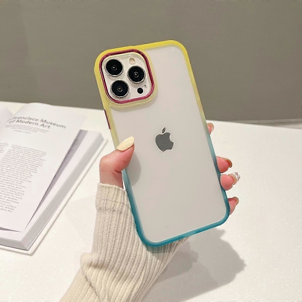 Mobildeksel for iPhone 11 Pro, [Ingen Gulning] Sjokkbestandig Beskyttende Mobildeksel Ultra Tynn, Gul+Blå